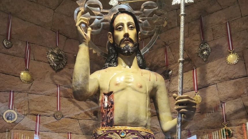 Imagen del Señor del Costado, de la cual es devoto el papa León XIV.