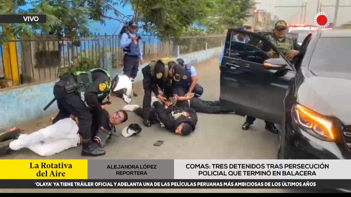 Comas: detienen a tres personas tras persecución policial que terminó en balacera