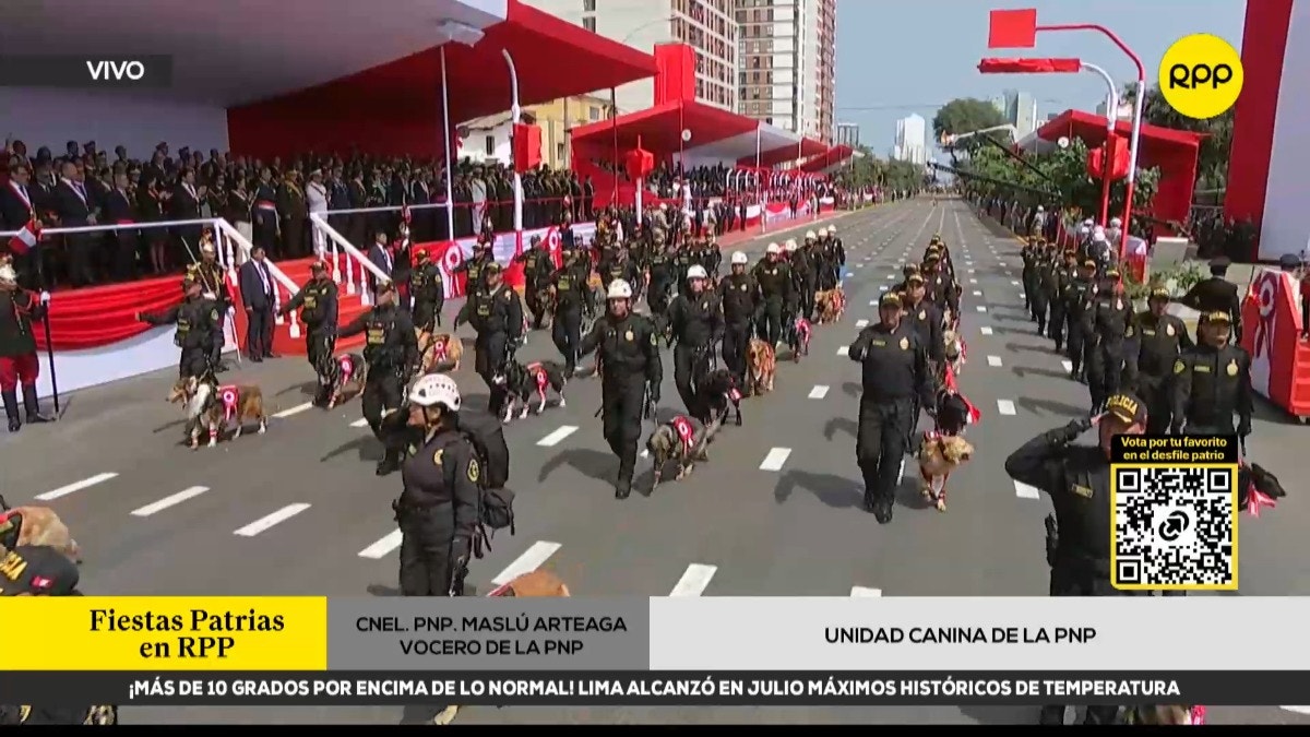 Así fue el paso de la Unidad Canina de la Policía Nacional en la Gran Parada y Desfile Cívico Militar [VIDEO]