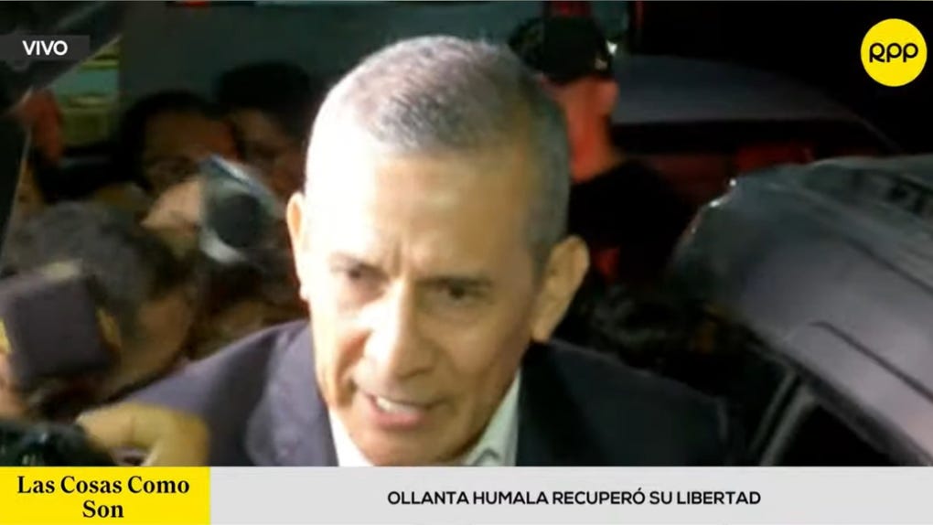 Ollanta Humala recuperó su libertad. El exmandatario salió del penal de Barbadillo, en el distrito limeño de Ate.