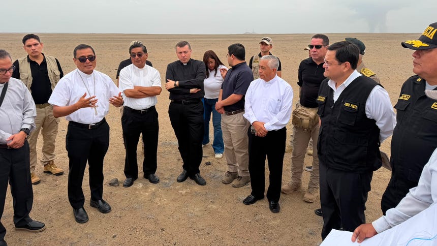 Autoridades realizan coordinaciones en el lugar donde se realizará la misa papal.
