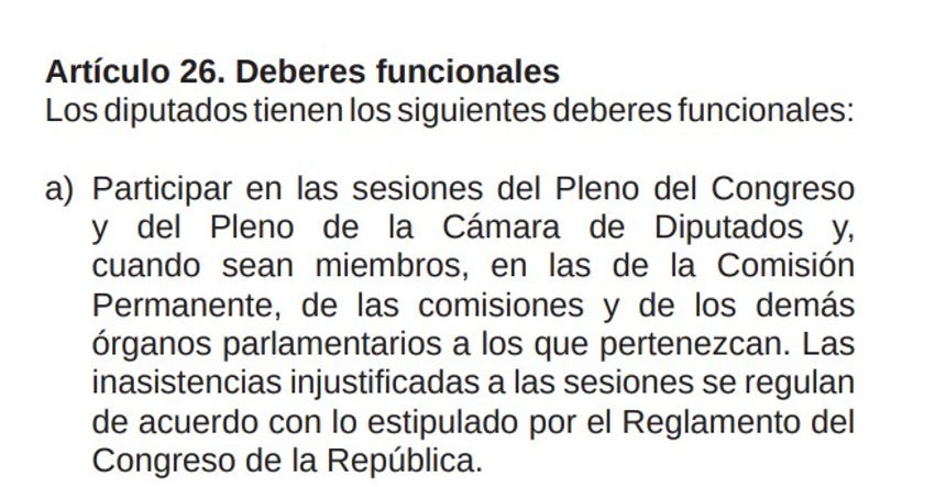 Artículo 26 del actual reglamento de la Cámara de Diputados.
