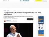 El papa León XIV visitará la Argentina del 8 al 11 de noviembre
