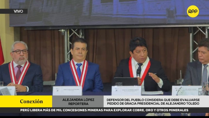 Defensor del Pueblo considera que debe evaluarse pedido de gracia presidencial a Alejandro Toledo