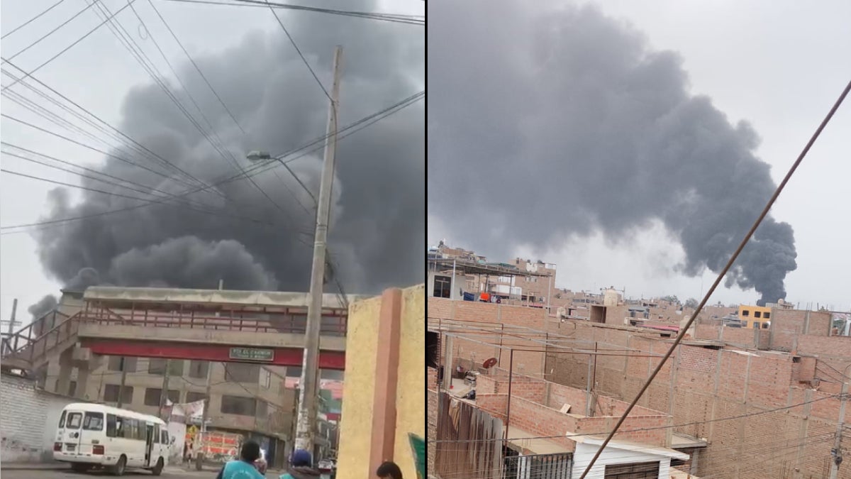 El humo del incendio se ve a varios kilómetros a la redonda y se escuchan explosiones