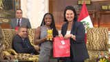 Keiko Fujimori recibió a la medallista olímpica Simone Biles y ratificó su compromiso para los Panamericanos 2027