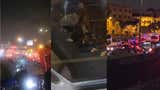 Rímac: presuntos barristas se enfrentaron violentamente en Vía de Evitamiento y ocasionaron congestión vehicular