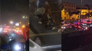 Rímac: presuntos barristas se enfrentaron violentamente en Vía de Evitamiento y ocasionaron congestión vehicular