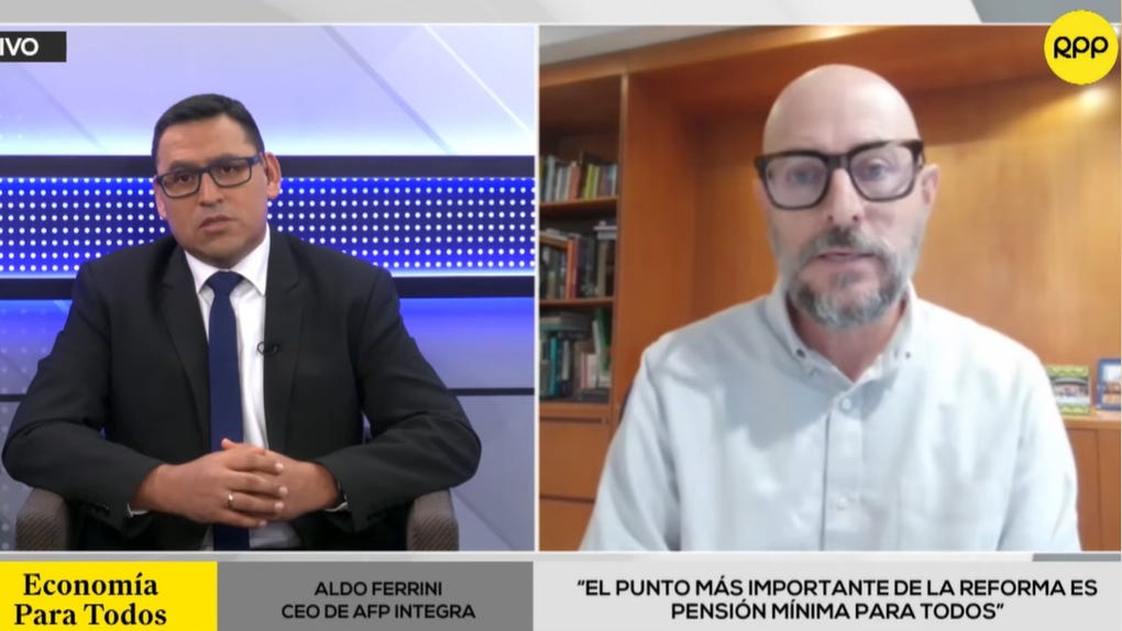 Reglamento de la pensión mínima en las AFP ya está al 99%, según Aldo Ferrini, CEO de AFP Integra 