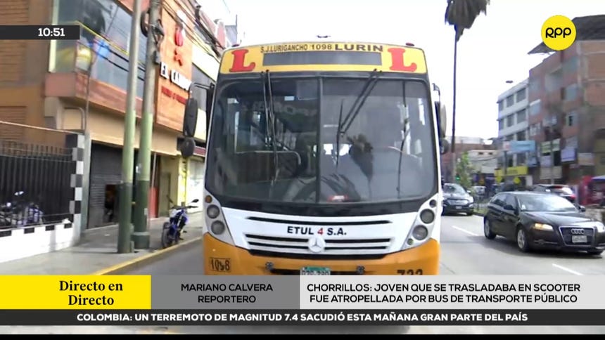 Chorrillos: joven que se movilizaba en scooter fue atropellada por bus de transporte público