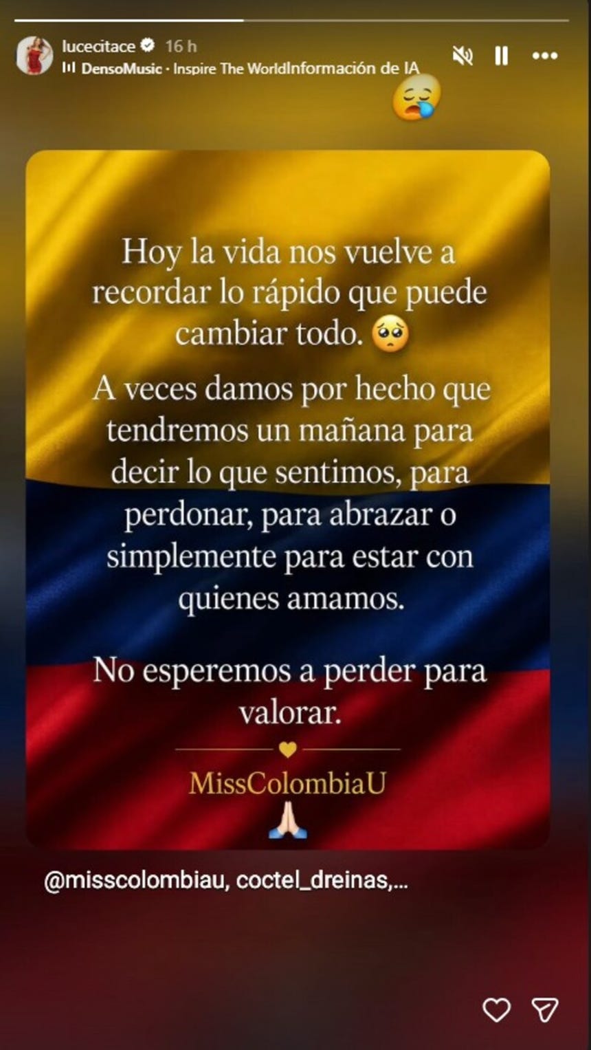 Lucecita Ceballos lamentó el fuerte sismo ocurrido en Colombia el último domingo.
