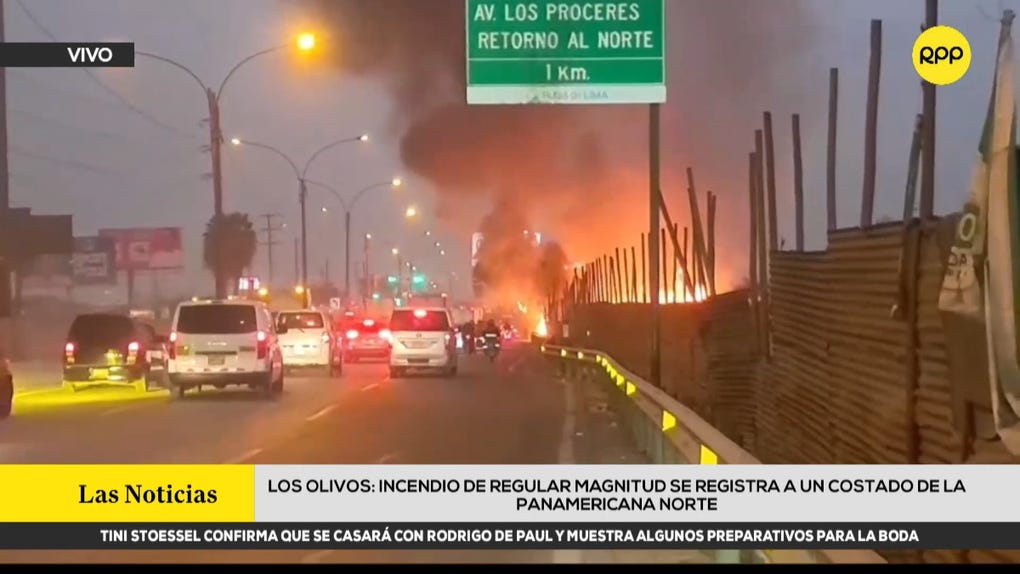 Un incendio consume predio de antiguo vivero en Los Olivos.