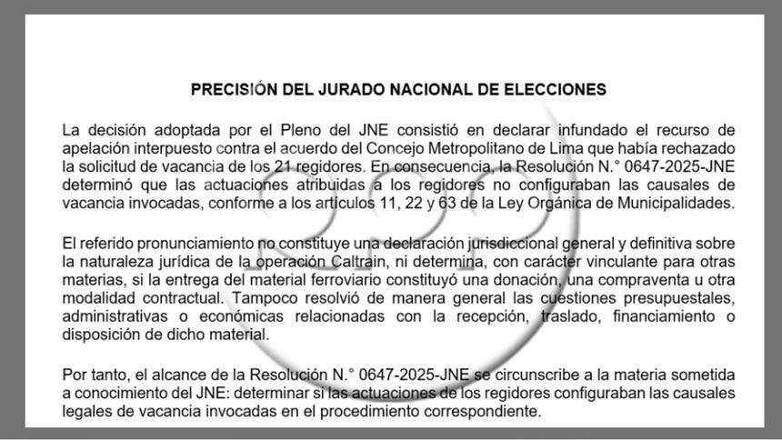 Versión del Jurado Nacional de Elecciones 