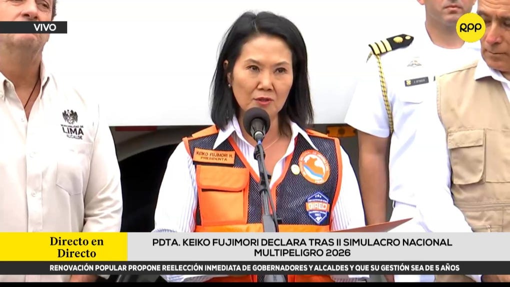 Keiko Fujimori brinda reporte tras II Simulacro Nacional Multipeligro 2026