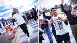 Jugadores de Universitario reciben el cariño de sus hinchas a su llegada a Cajamarca [FOTOS]