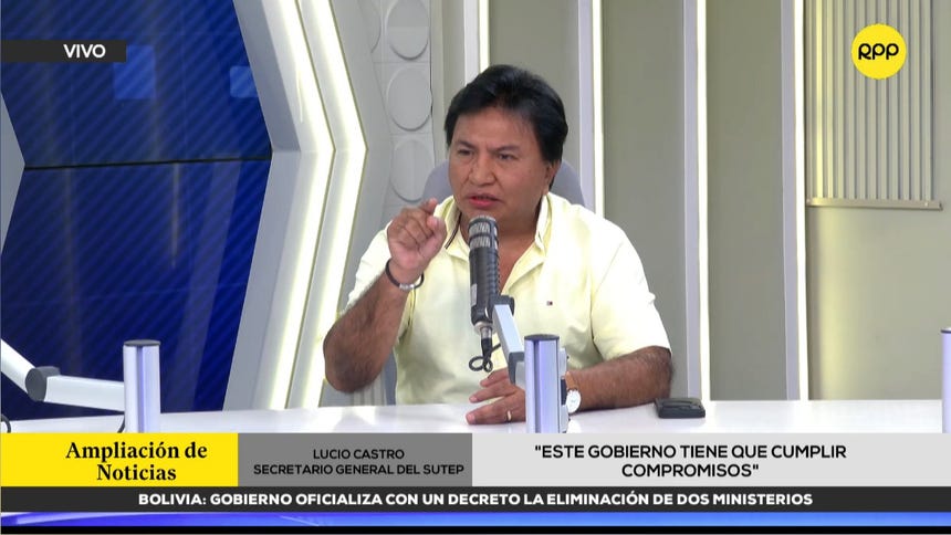 Secretario general del SUTEP defiende pensiones a maestros y dice que titular del MEF 