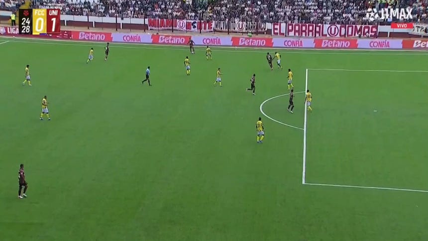 El gol de César Inga a favor de la 'U' en Cajamarca.