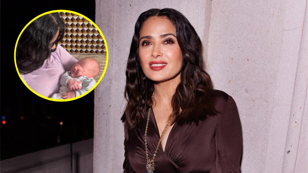Salma Hayek presume a su nieto en redes.
