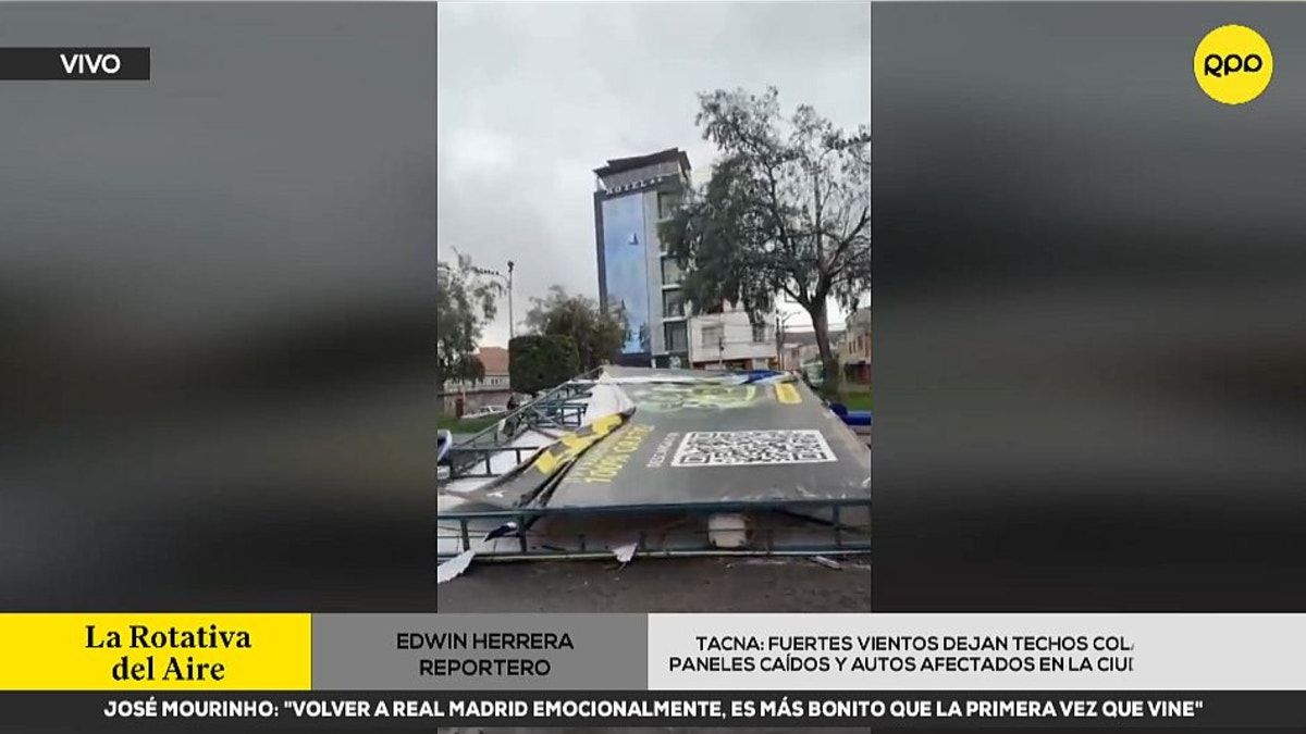 Fuertes vientos golpean Tacna: reportan techos colapsados, paneles caídos y un conductor herido