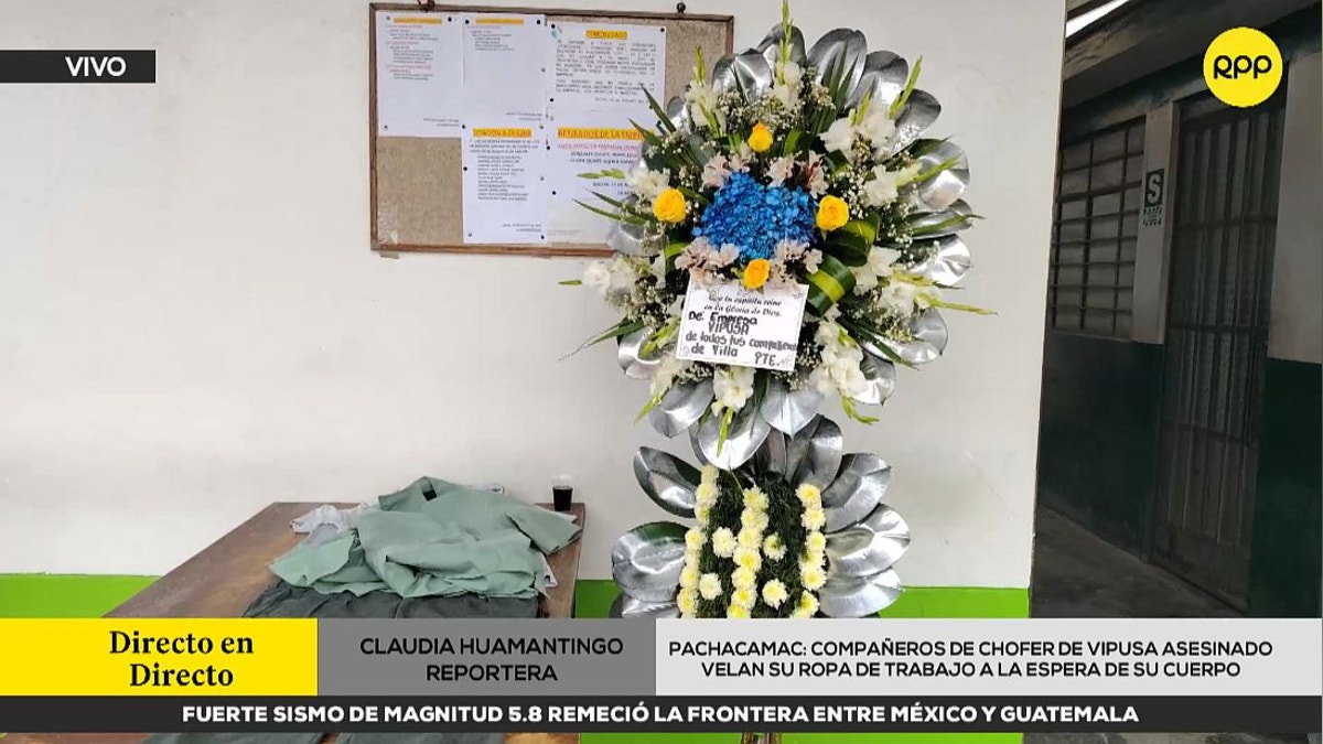 Colegas velan prendas de chofer de la empresa Vipusa asesinado en Villa El Salvador