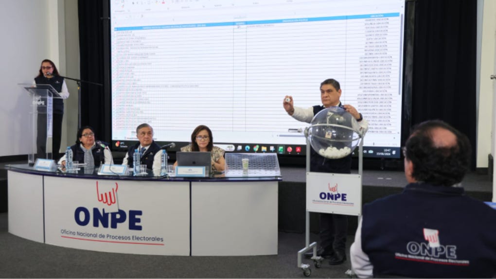 ONPE sorteó ubicación de las organizaciones políticas en las cédulas de sufragio