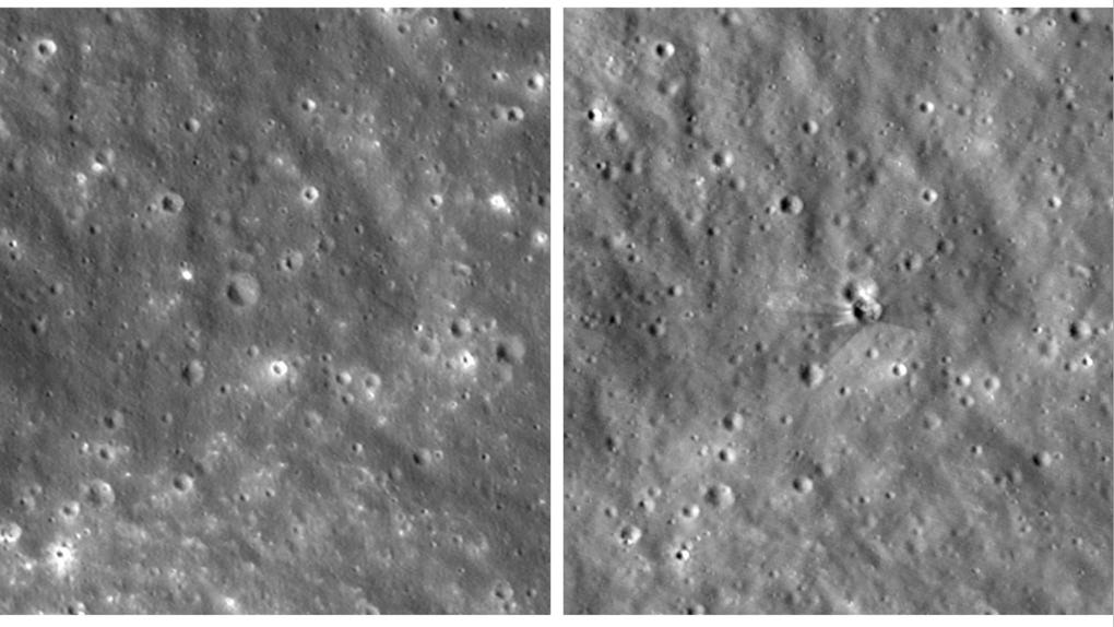 El impacto también desenterró capas de la superficie y las esparció en forma de rayos alrededor de la cavidad, según la NASA.