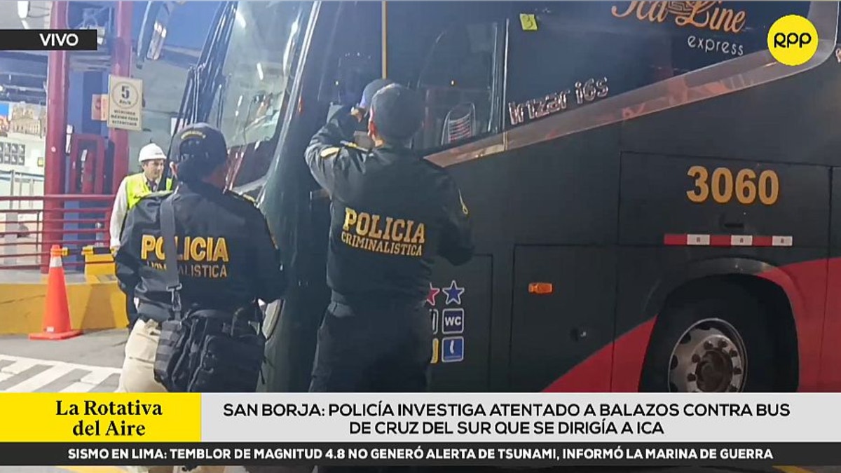 PNP investiga ataque armado contra bus interprovincial de la empresa Cruz del Sur