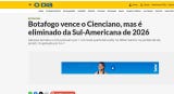 <strong>O Día de Brasil:</strong> Botafogo vence o Cienciano, mas é eliminado da Sul-Americana de 2026 (Botafogo vence al Cienciano, pero queda eliminado de la Sudamericana de 2026)