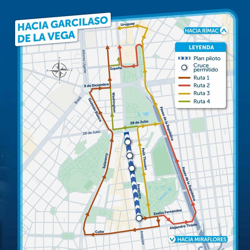 Plan de desvíos implementado por la ATU en el tramo intervenido