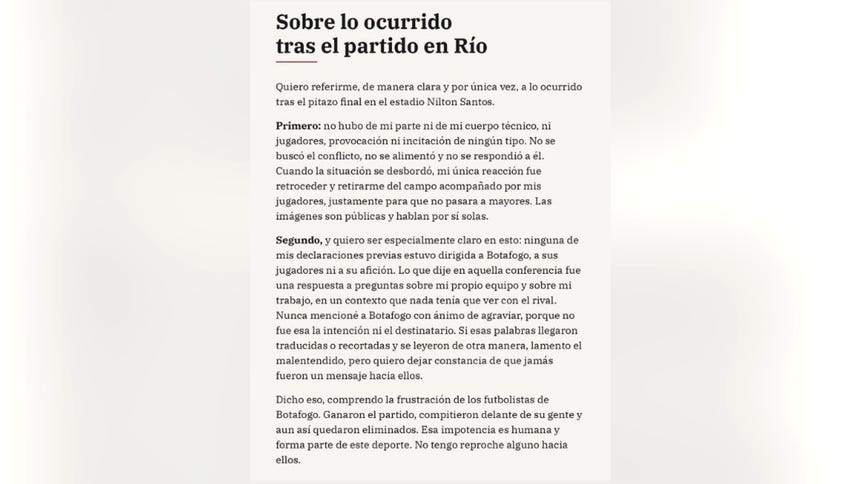 El mensaje del entrenador.