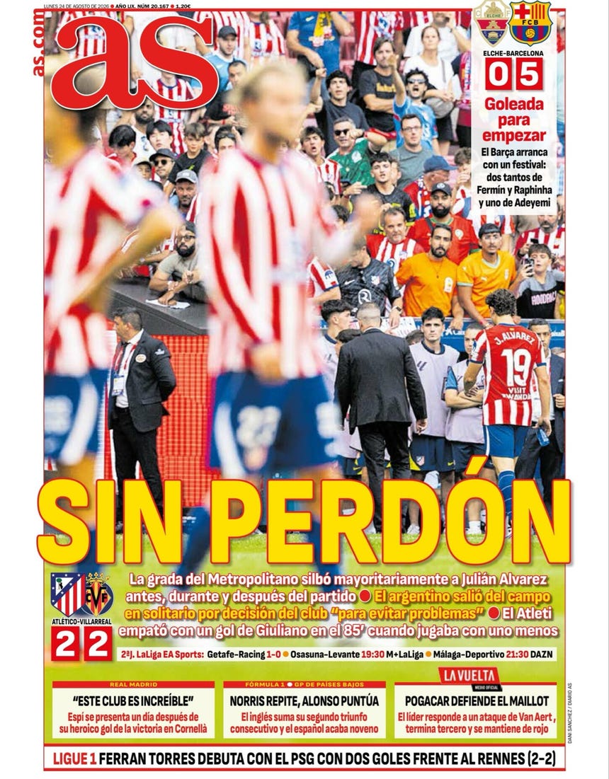 La prensa española habla sobre Julián Álvarez.