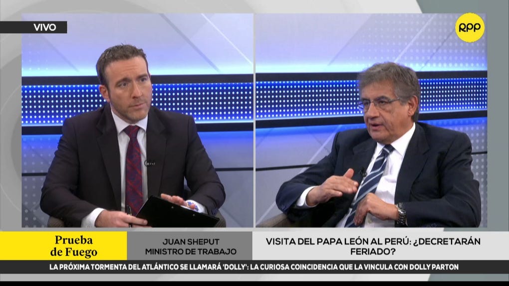 Juan Sheput: ministro señala que Elmer Cuba apoyaría la idea de decretar feriados por visita del Papa León XIV