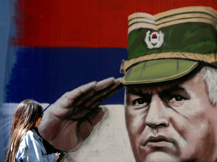 Fue declarado culpable del genocidio contra más de 8.000 civiles bosnio-musulmanes en Srebrenica, una zona protegida por las Naciones Unidas, en el verano de 1995, de la persecución y el traslado forzoso de bosnios y croatas en toda Bosnia-Herzegovina.