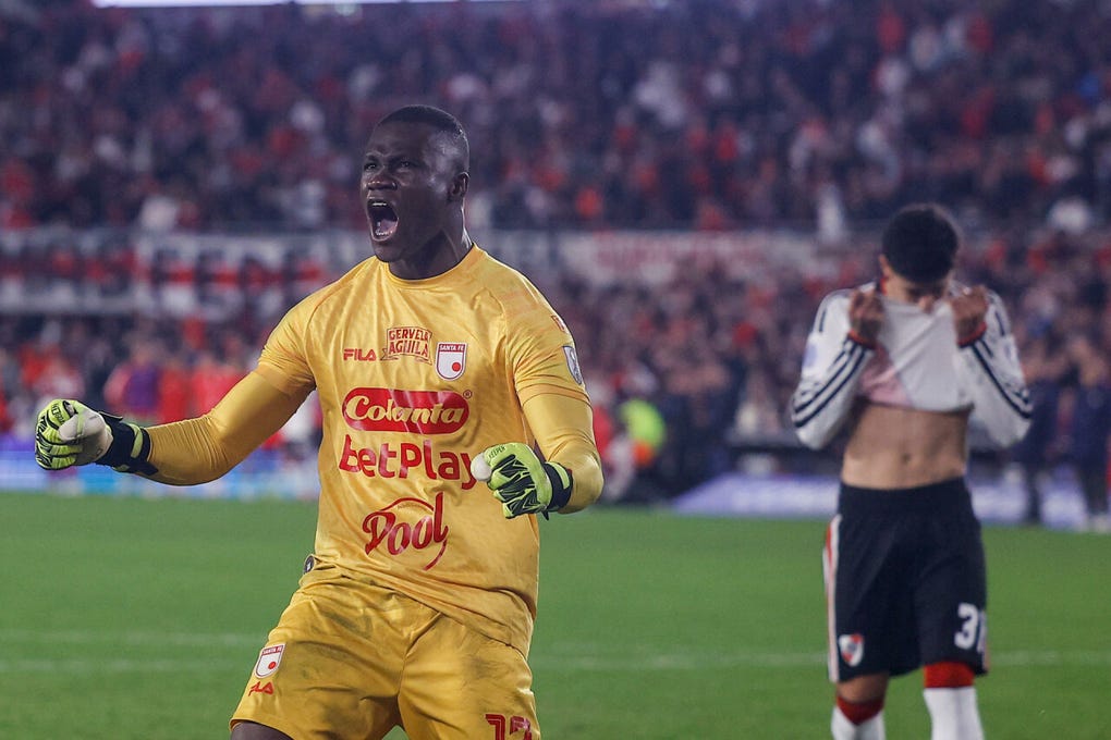 Así fue el festejo de Asprilla por el pase de <strong>Independiente Santa Fe</strong> a cuartos de final.