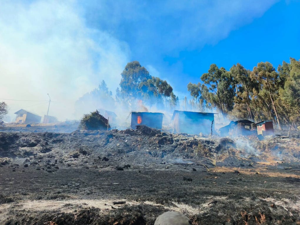 Al menos 10 hectáreas afectadas tras incendio forestal en Moho.