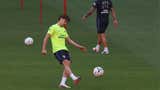 En solitario: Julián Álvarez se entrenó en el Atlético de Madrid sin la presencia del plantel 'colchonero'