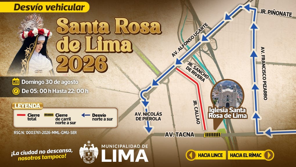 La Municipalidad de Lima recomendó tomar previsiones y considerar las rutas alternas para evitar inconvenientes.