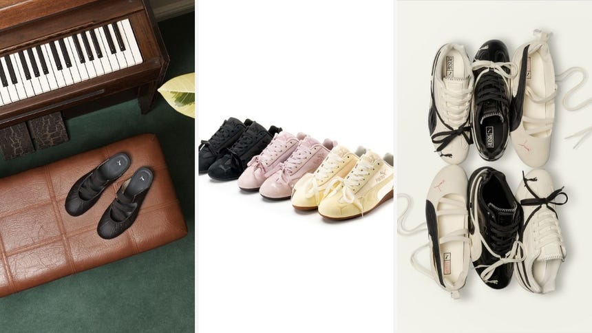PUMA apuesta por los detalles: sus modelos de ballerinas incorporan lazos a modo de cordones, puntas ovaladas y diseños sin talón.