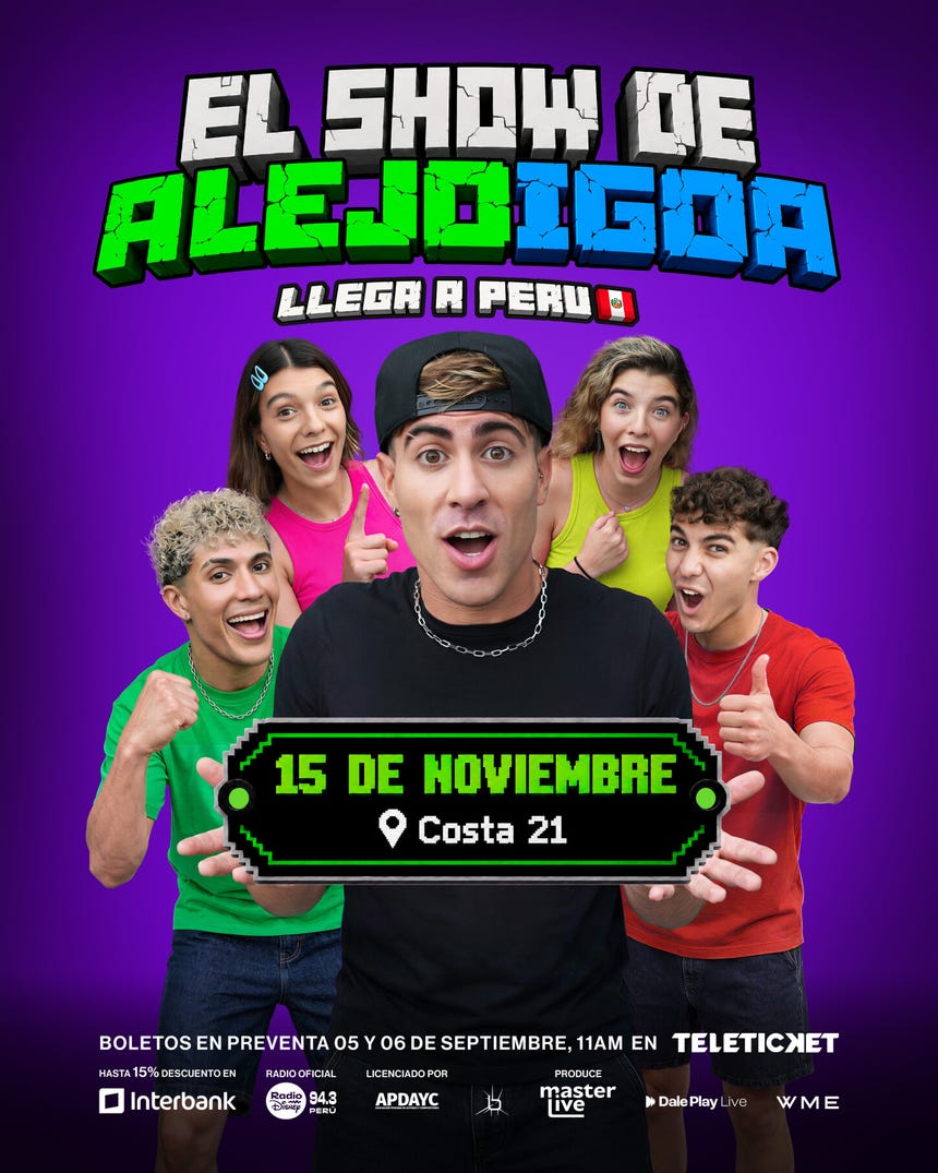 El show de Alejo Igoa llega a Costa 21, en Lima, el próximo domingo 15 de noviembre.