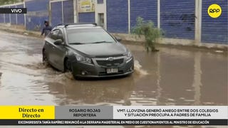 Preocupación en VMT: fuerte llovizna de la madrugada causó aniego entre dos colegios [VIDEO]