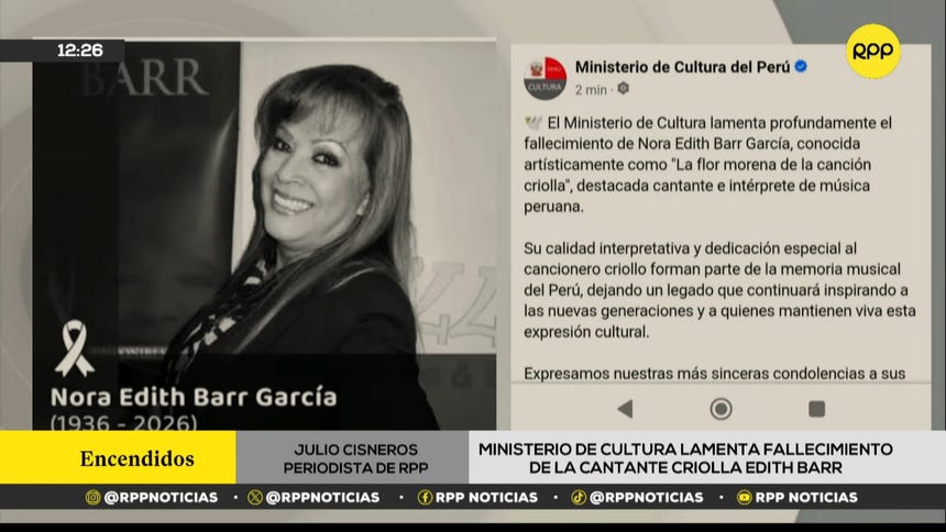Falleció a los 90 años Edith Barr, la 'Flor Morena de la Canción Criolla'