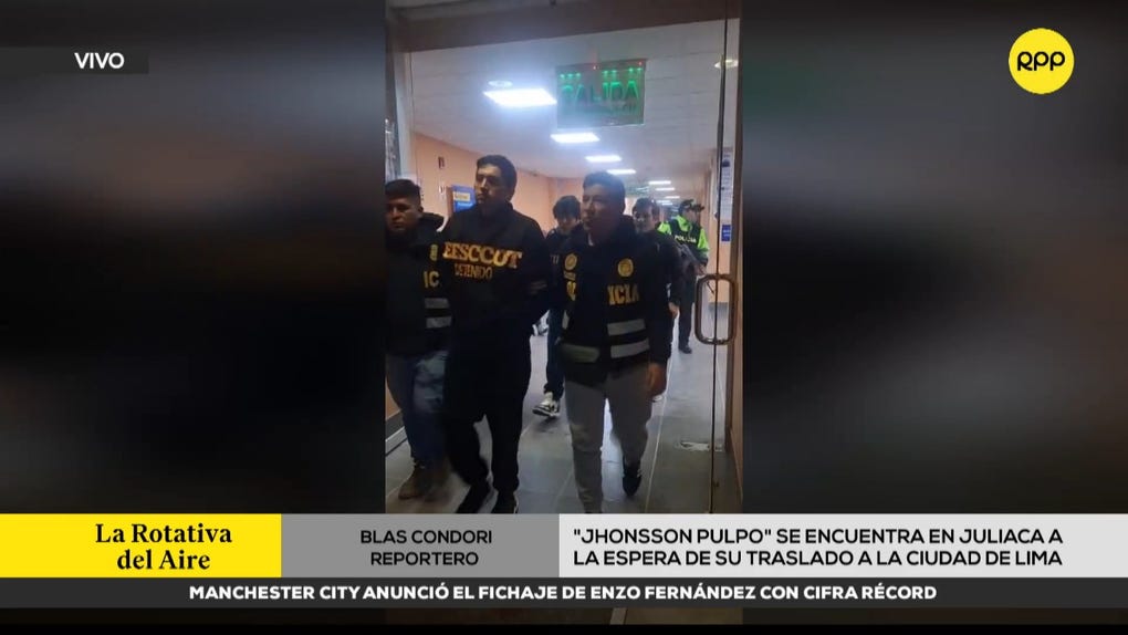 Jhonsson Pulpo, cabecilla de 'Los Pulpos', se encuentra en Juliaca, a la espera de su traslado a la ciudad de Lima