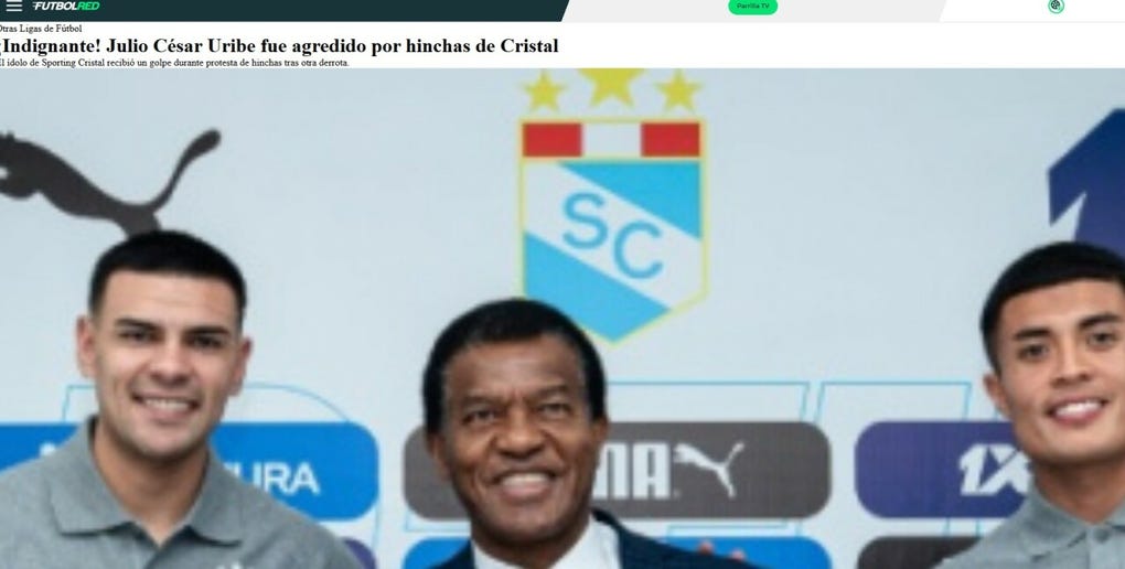 <strong>La Red de Colombia:</strong> ¡Indignante! Julio César Uribe fue agredido por hinchas de Cristal
