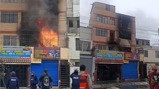 Incendio consumió dos pisos de vivienda multifamiliar en La Victoria [VIDEO]