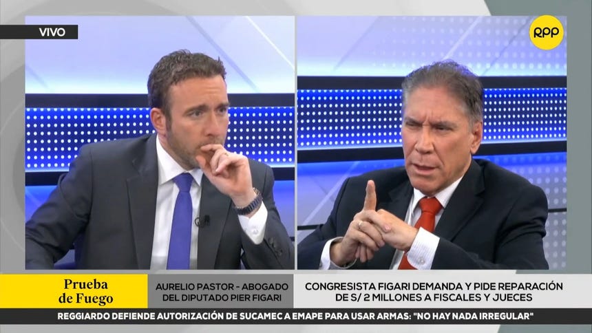 Aurelio Pastor, abogado de Pier Figari, considera razonable monto de reparación civil