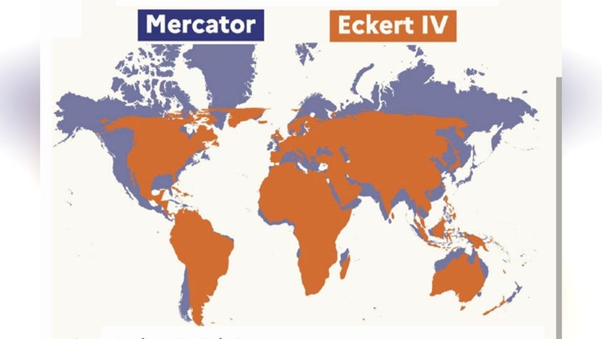 Diferencias entre el mapa Mercator y el mapa según Equal Earth