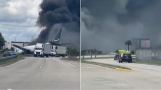 Un avión de carga de Amazon se estrella en el aeropuerto de Miami [VIDEO]