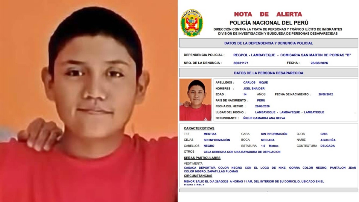 Lambayeque: piden ayuda para buscar a menor con discapacidad intelectual desaparecido hace 14 días