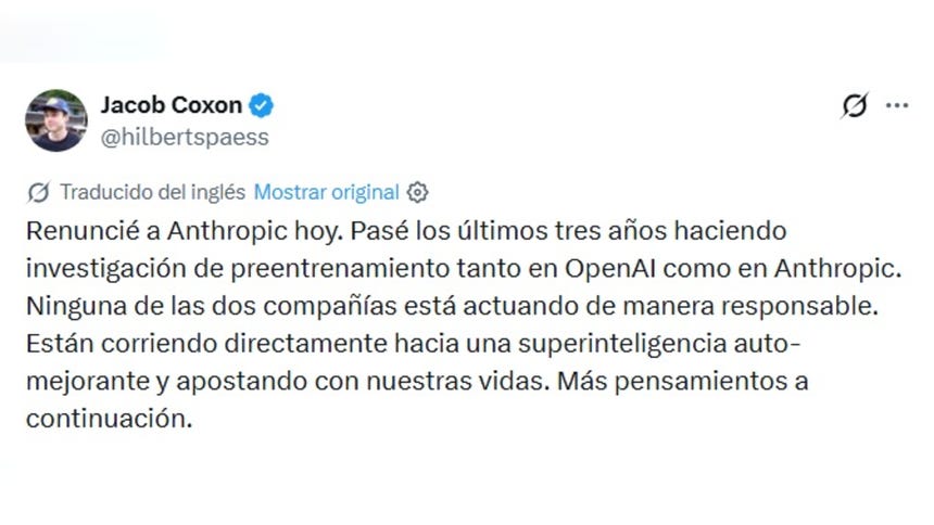 Jacob Coxon alertó sobre uso de la IA en Anthropic
