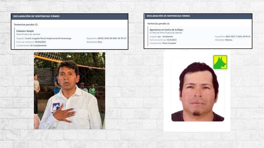 Román Fortunato Quispe Congacha (izq.) y Óscar Vera Serrano (der.) candidatos a gobernador y consejero regional.